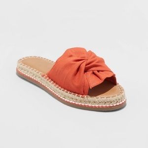 Red Orange Slide Espadrilles
